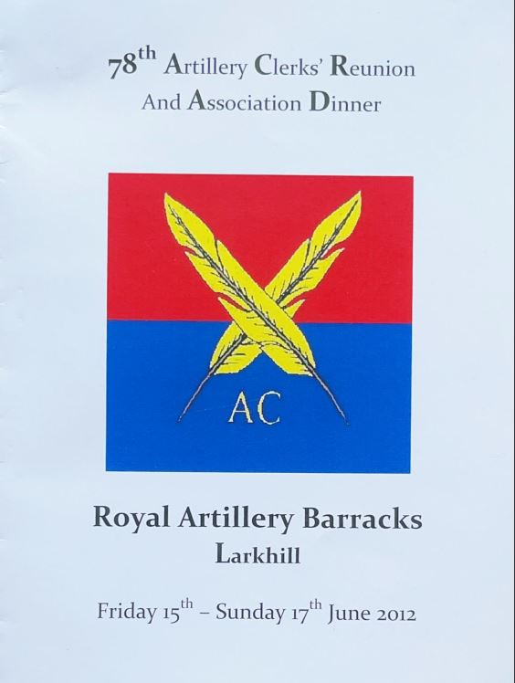 78th AC Reunion Dinner Weekend Programme - 15th to 17th June 2012